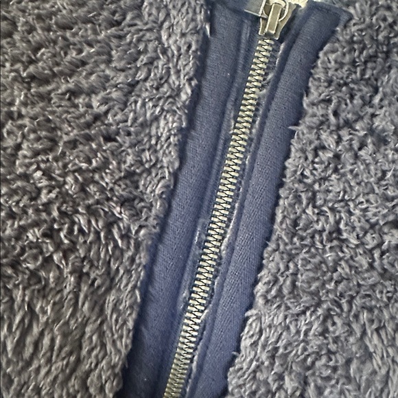 Patagonia Women Navy Fuzzy Comfy Full Zip Sherpa Bomber Jacket Athleisure Gorp M - Picture 8 of 12